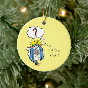 Grappig Christelijke kerststaartschapen Keramisch Ornament