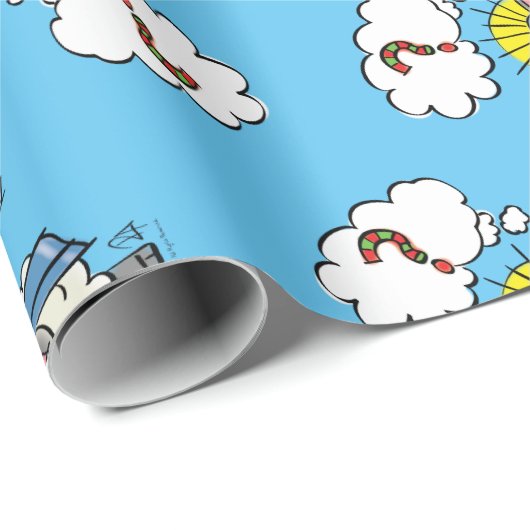 Grappig Christelijke kerststaartschapenkap-Cartoon Cadeaupapier (Rol Hoek)