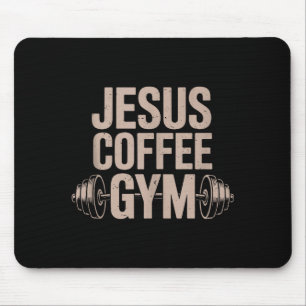 Grappig christelijke workout Jezus koffie gym barb Muismat