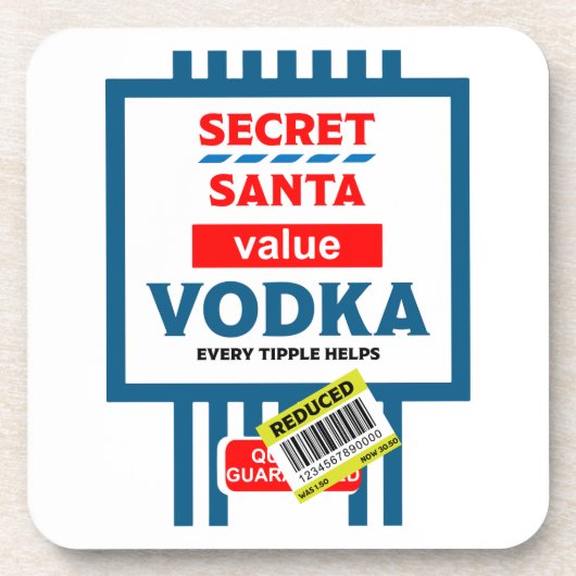 Grappig Christmas Wodka label Bier Onderzetter (Voorkant)