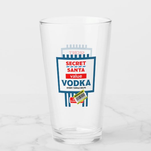 Grappig Christmas Wodka label Glas (Achterkant)