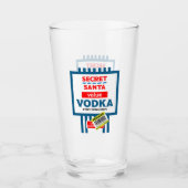Grappig Christmas Wodka label Glas (Voorkant)