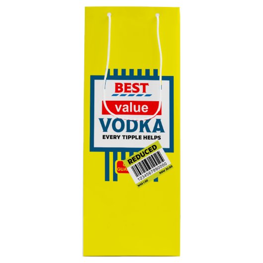 Grappig Christmas Wodka label Wijn Cadeautas (Voorkant)