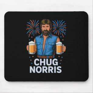 Grappig Chug Norris Bier Shirt Usa 4 juli Drank Muismat