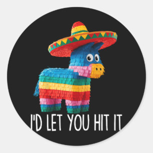 Grappig Cinco De Mayo Grappig Pinata Sombrero Pet Ronde Sticker