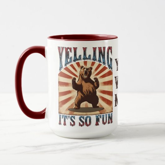 Grappig  circus boos beer schreeuwen is leuk mok (Links)