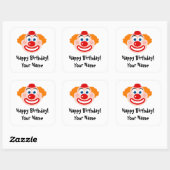 Grappig circus clown custom kind's Verjaardag stic Vierkante Sticker (Vel)
