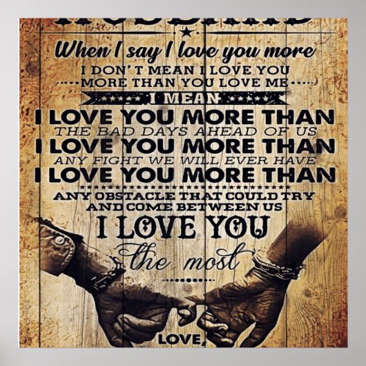 Grappig citaat aan echtgenoot | Cadeau voor je Man Poster (Voorkant)