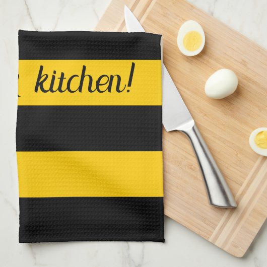 Grappig citaat Bijen Classic Bumble Bee Stripes Theedoek (Quarter Fold)