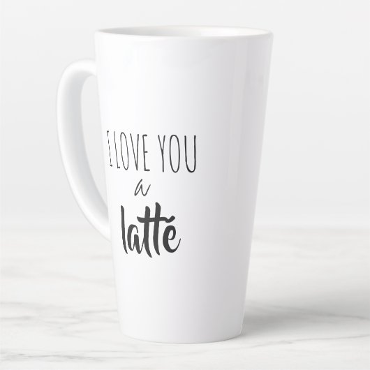 Grappig citaat dat ik van je hou. latte mok (Linkerhoek)