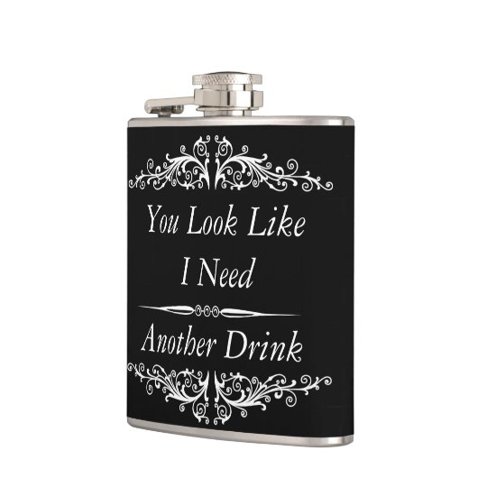 grappig citaat, drink citaten heupfles (Links)