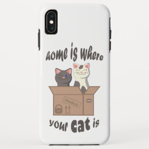 Grappig citaat Home is waar je kat is iPhone XS Max Hoesje