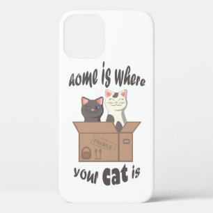 Grappig citaat Home is waar je kat is iPhone 12 Hoesje