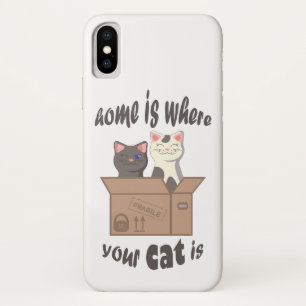 Grappig citaat Home is waar je kat is iPhone X Hoesje