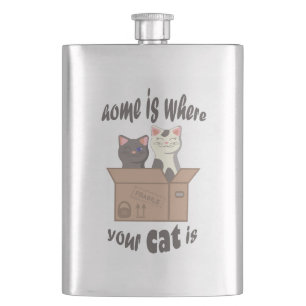 Grappig citaat Home is waar je kat is Flacon