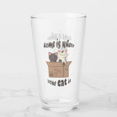 Grappig citaat Home is waar je kat is Glas (Achterkant)