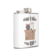 Grappig citaat Home is waar je kat is Heupfles (Rechts)