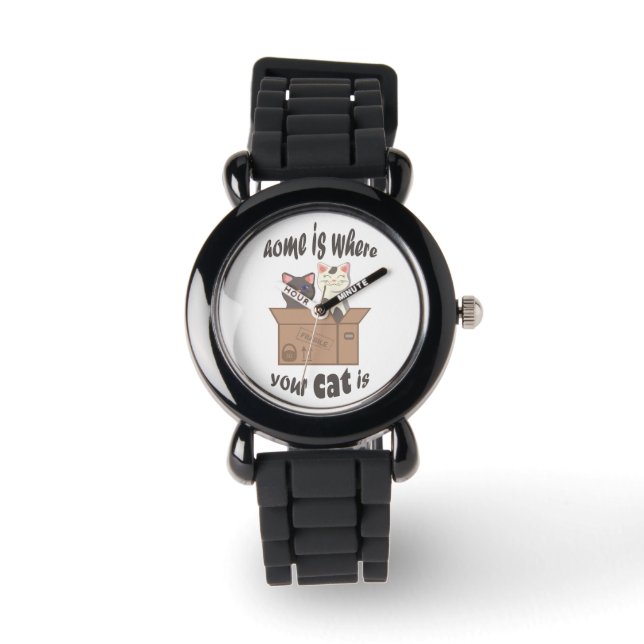 Grappig citaat Home is waar je kat is Horloge (Voorkant)
