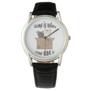 Grappig citaat Home is waar je kat is Horloge