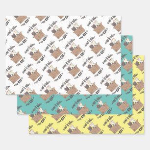 Grappig citaat Home is waar je kat is Inpakpapier Vel
