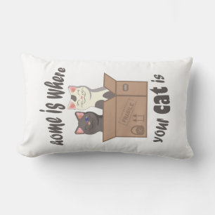 Grappig citaat Home is waar je kat is Kussen