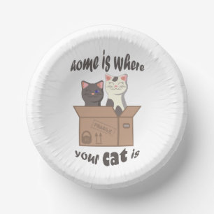Grappig citaat Home is waar je kat is Papieren Kommen
