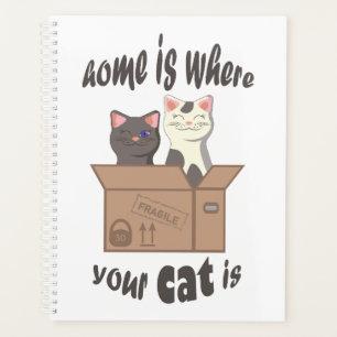 Grappig citaat Home is waar je kat is Planner