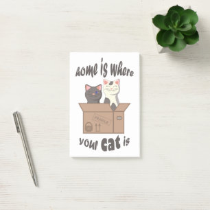 Grappig citaat Home is waar je kat is Post-it® Notes