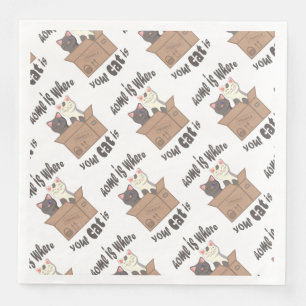 Grappig citaat Home is waar je kat is Servet