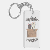 Grappig citaat Home is waar je kat is Sleutelhanger (Voorkant Links)