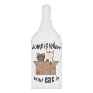 Grappig citaat Home is waar je kat is Snijplank