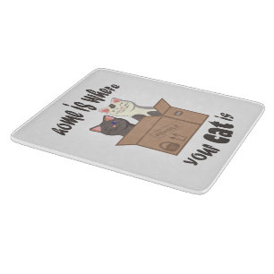 Grappig citaat Home is waar je kat is Snijplank