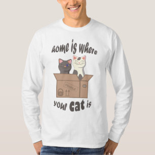 Grappig citaat Home is waar je kat is T-shirt