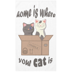 Grappig citaat Home is waar je kat is Tafelkleed