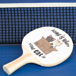 Grappig citaat Home is waar je kat is Tafeltennisbatje