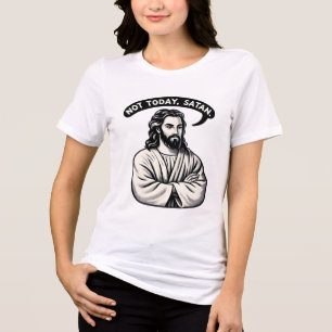 Grappig citaat LOL Jesus Meme niet vandaag Tri-Blend Shirt