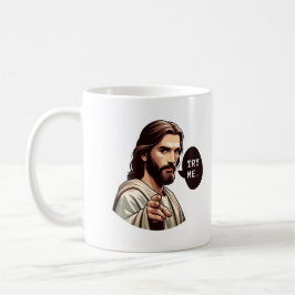 Grappig citaat LOL Jesus Meme Probeer me Koffiemok