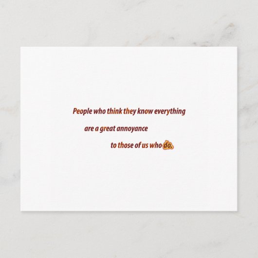 Grappig citaat - Mensen die denken dat ze elke ... Briefkaart (Voorkant)