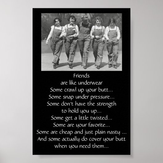 Grappig citaat over vrienden is als ondergoed poster (Voorkant)