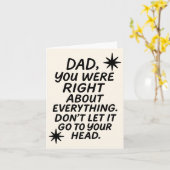 Grappig citaat Vaderdag Dad Love Joke Kaart (Gele Bloem)