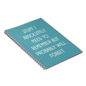 Grappig citaat voor vergeetachtige mensen om lijst notitieboek (Rechterzijde)