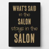 Grappig citaat wat gezegd is in de Salon Gold Blac Fotoplaat (voorkant)