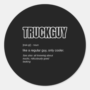 Grappig Ckup Vrachtwagen Man Geschenk - Vrachtwage Ronde Sticker