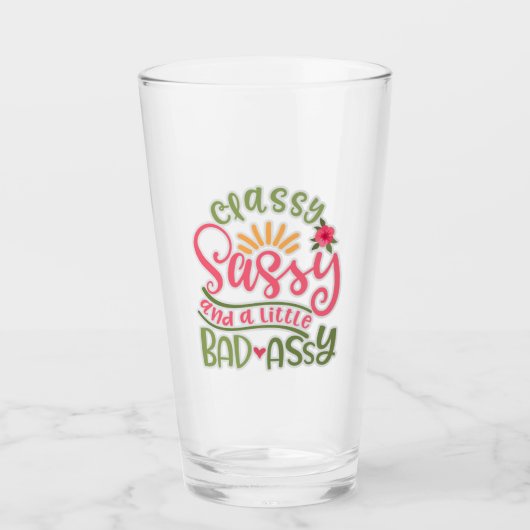 Grappig classy sassy en een beetje slecht sassy vr glas (Voorkant)