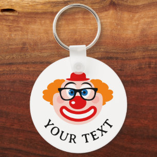 Grappig clownengezicht met brillen op maat sleutelhanger