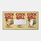 Grappig "Cluck & Roll" Cool Rooster Cartoon ontwer Bureaumat (Keyboard & Muis)