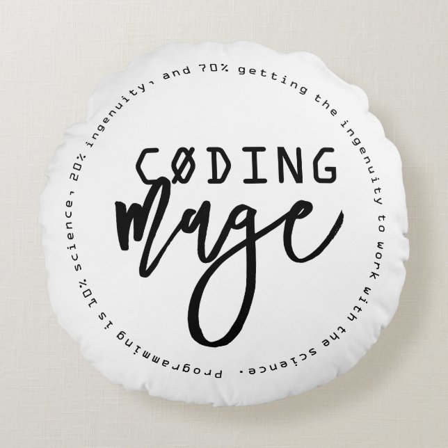 Grappig coderingsbeeld Geek Chic Rond Kussen (Voorkant)