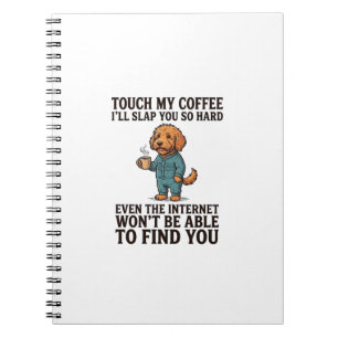 Grappig Coffee Honden Vintage Gravure Shirt Ontwer Notitieboek