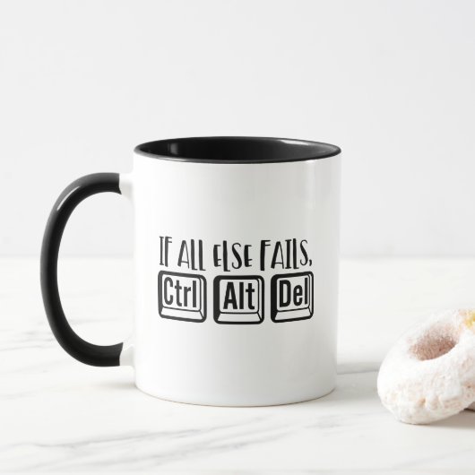 Grappig Computer Kantoor Quote CTRL Alt Del Mok (Met donut)