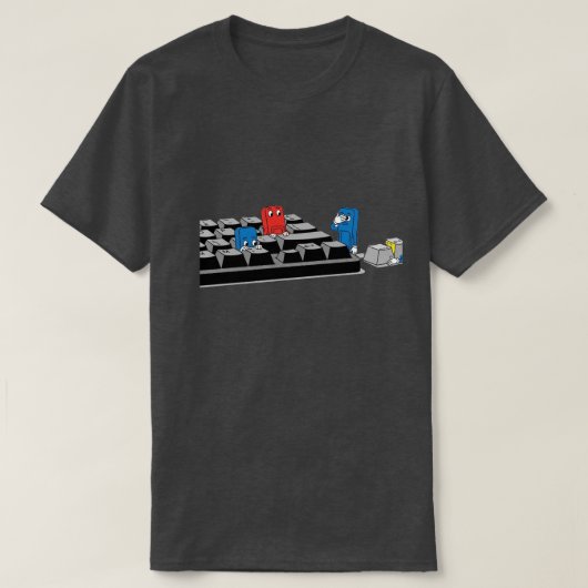 Grappig computer toetsenbord spel | Geeky Tech Shi T-shirt (Design voorkant)
